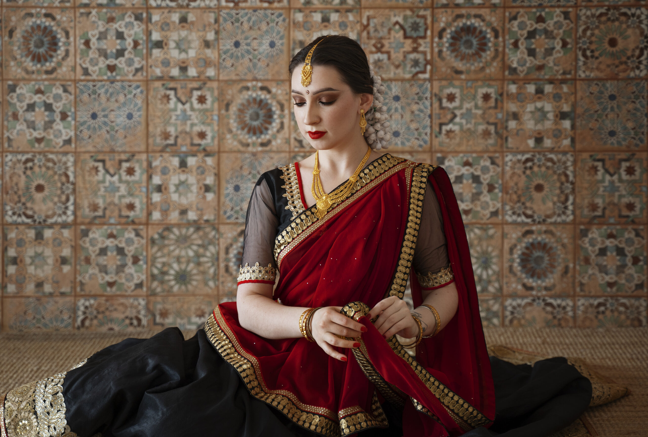 beautiful young woman wearing sari (1)