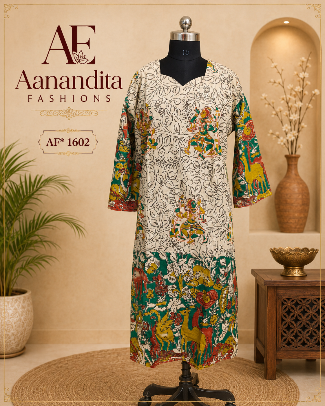 cotton kalamkari straight top