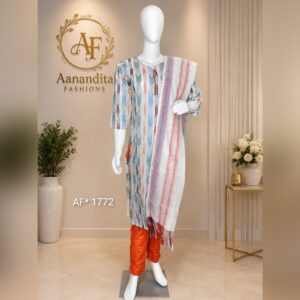 mul chanderi frock