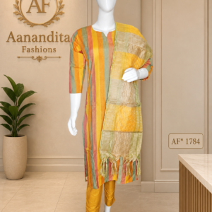 mul chanderi frock