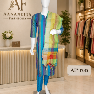 mul chanderi frock