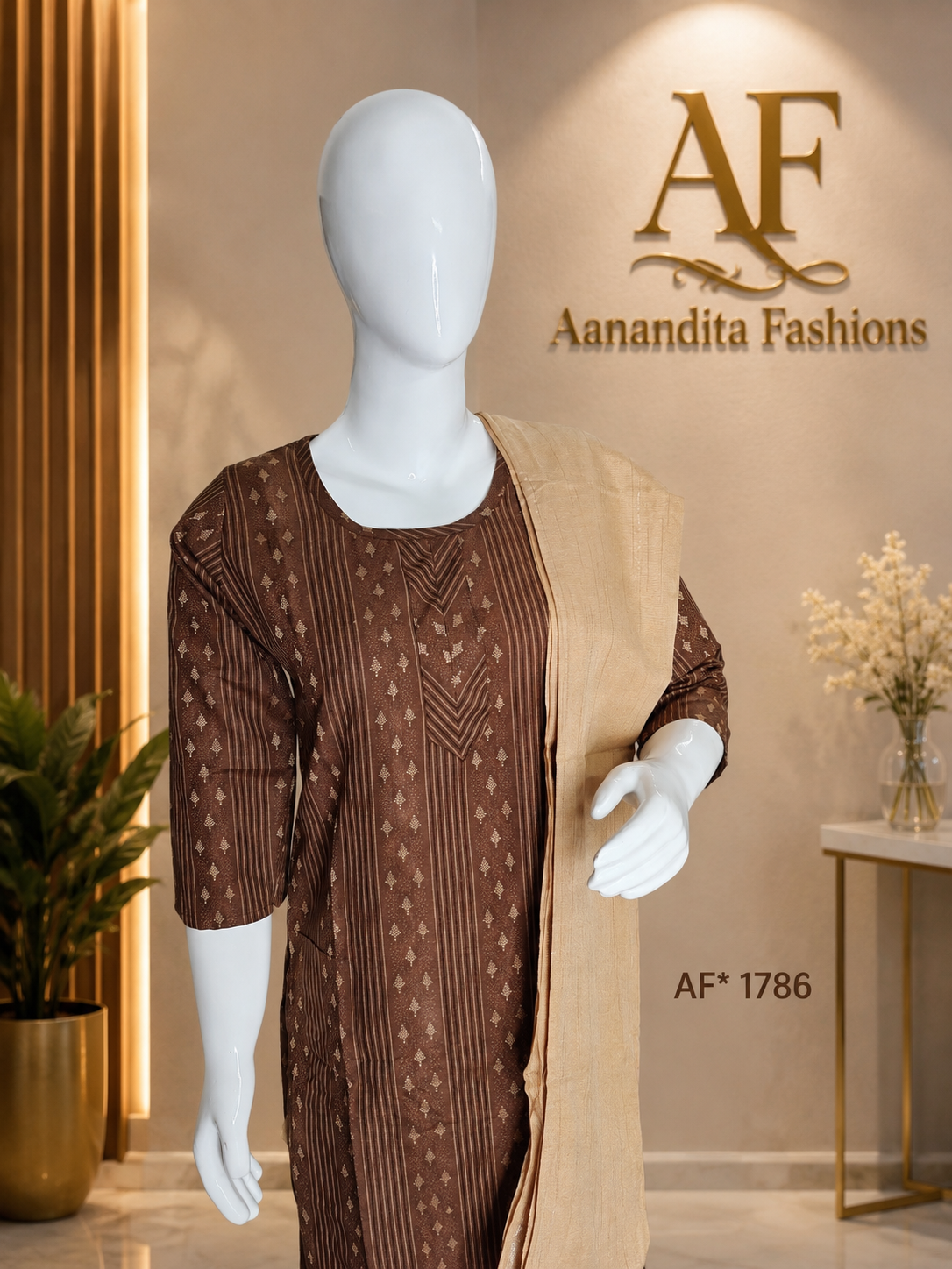 mul chanderi frock