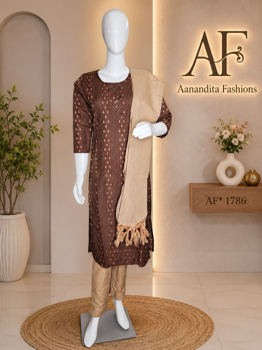 mul chanderi frock