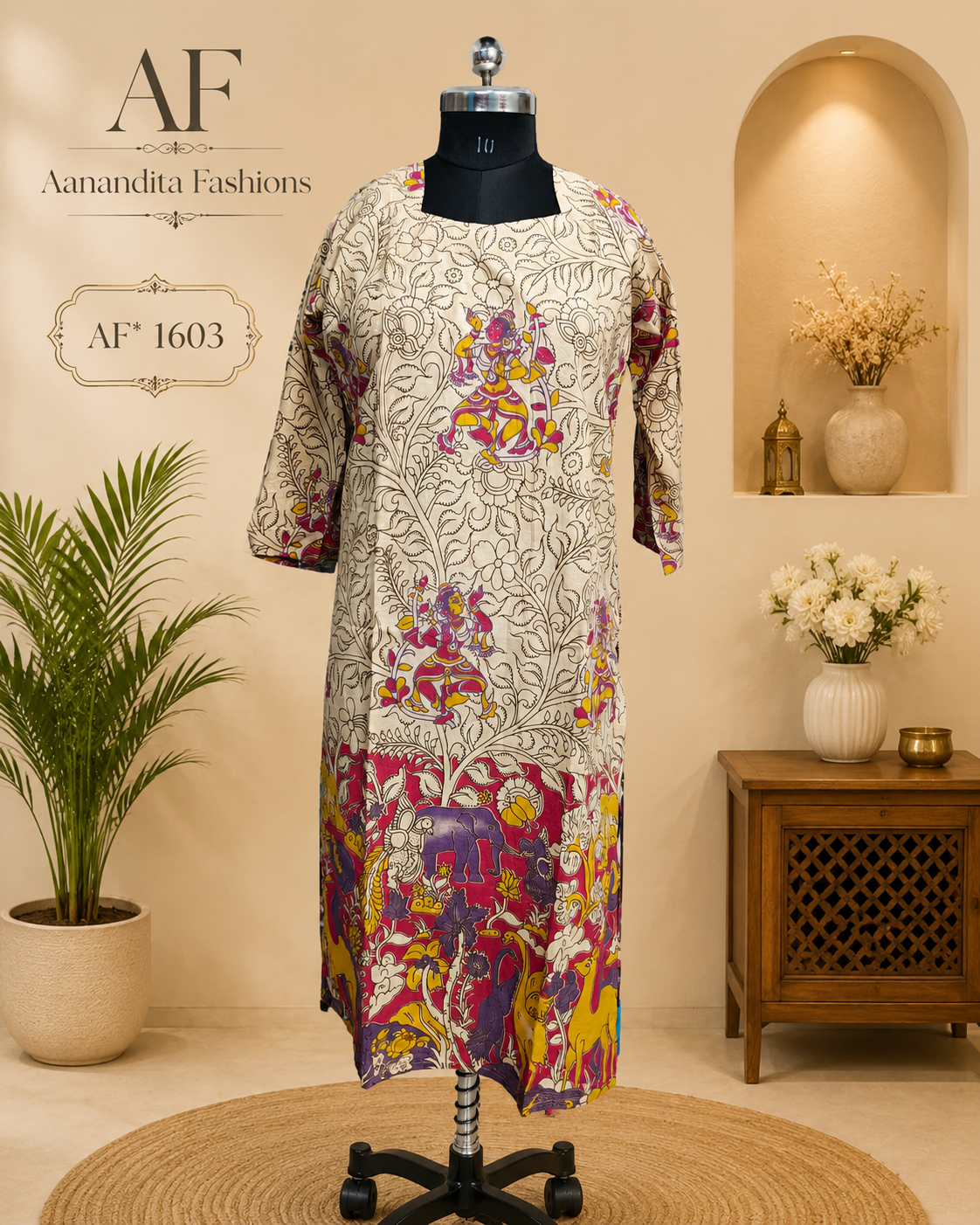 cotton kalamkari straight top
