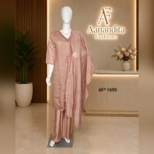 designer mul chanderi 3pc dress