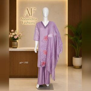 designer mul chanderi 3pc dress
